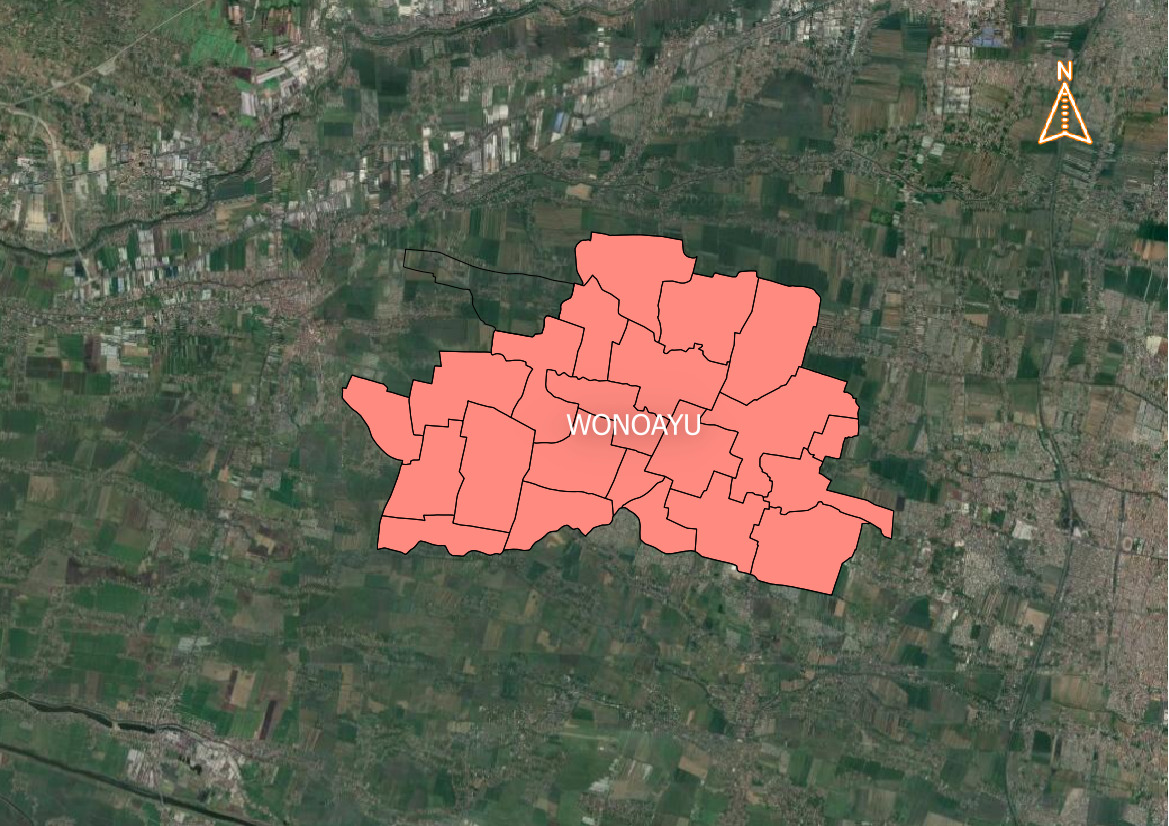 Peta Batas Wilayah Kecamatan Wonoayu