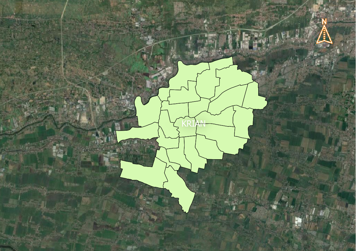 Peta Batas Wilayah Kecamatan Krian