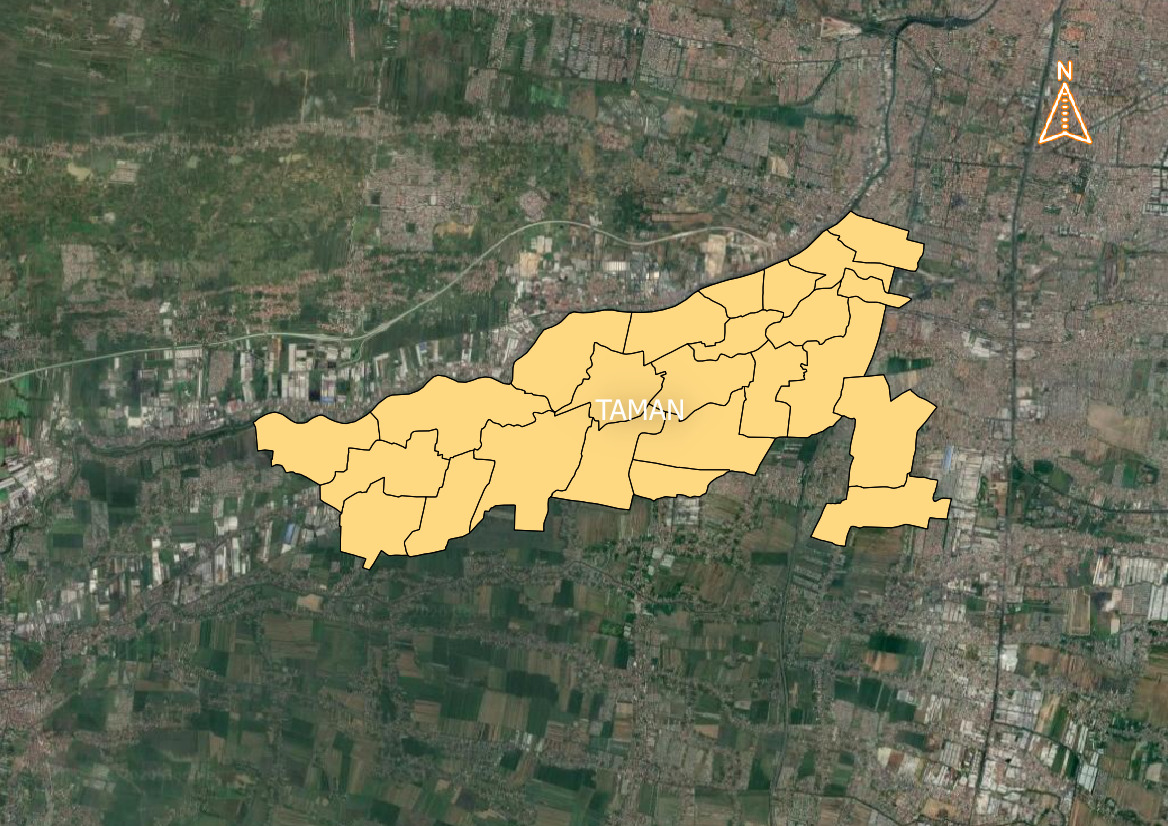 Peta Batas Wilayah Kecamatan Taman