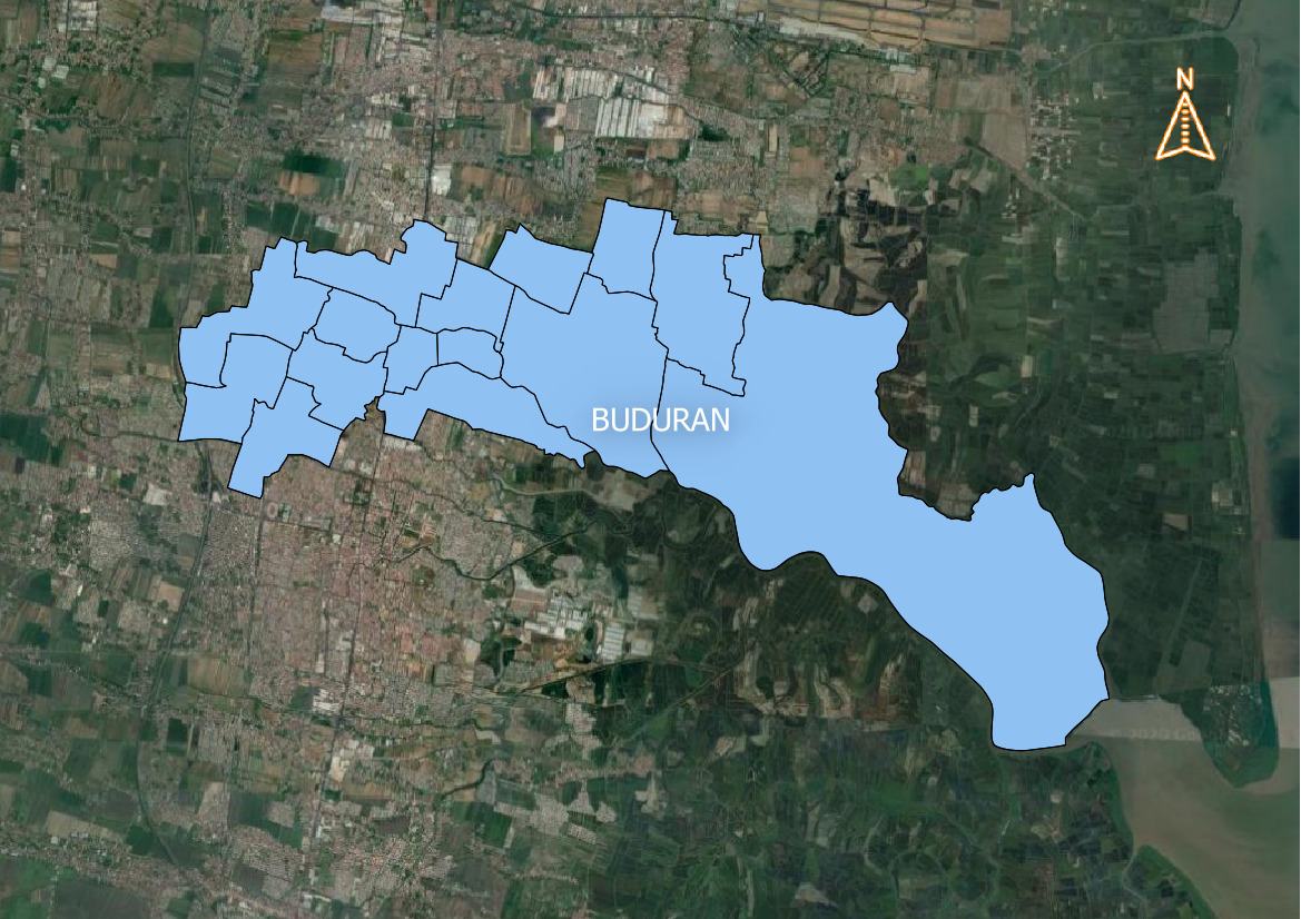 Peta Batas Wilayah Kecamatan Buduran