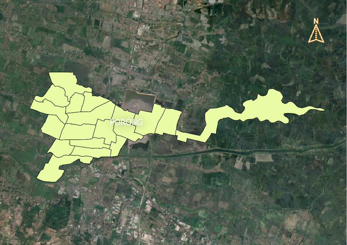 Peta Batas Wilayah Kecamatan Porong